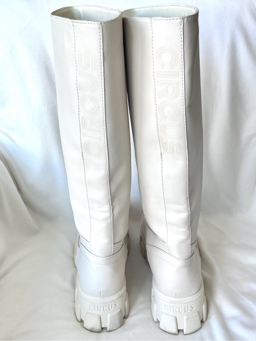 Circus by Sam Edelman Dollie Lug Sole Knee High Boots White Size 9.5 - Picture 7 of 12